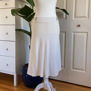 La Perla cream flowy cotton skirt, 46 (fits like US 4-6) Gorgeous below-the-knee